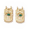 Rack Plating Brass Micro Pave Cubic Zirconia Pendants ZIRC-C040-07G-2