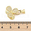 Brass Micro Pave Clear Cubic Zirconia Fold Over Clasps KK-M311-07G-3