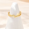 925 Sterling Silver Micro Pave Clear Cubic Zirconia Adjustable Cuff Rings for Women RJEW-G351-04G-1