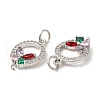 Rack Plating Brass Pave Cubic Zirconia Pendants KK-Z026-04P-2