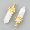 Natural White Jade Bullet Double Terminated Pointed Pendants X-G-G902-B24-4