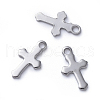 304 Stainless Steel Tiny Cross Charms STAS-E466-12B-1