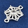 Brass Clear Cubic Zirconia Connector Charms KK-I719-02S-2