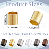 SOFPLATE 1200pcs 6 Colors Brass Crimp Beads KK-SP0002-29-2