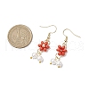 Shell Pearl Beads & Glass Seed Dangle Earrings EJEW-MZ00310-02-3