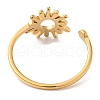 Ion Plating(IP) 304 Stainless Steel Sun Open Cuff Ring for Women X-RJEW-M149-05G-2