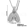 Elegant Brass Micro Pave Clear Cubic Zirconia 3D Initial Necklaces DV4415-36-1