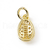 Brass Micro Pave Clear Cubic Zirconia Egg Charms ZIRC-F132-52G-2