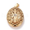 304 Stainless Steel Rhinestone Locket Pendants STAS-K197-10G-1