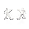 304 Stainless Steel Letter Charms X-STAS-F039-01K-P-2