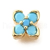 Brass Micro Pave Cubic Zirconia Beads KK-D356-03B-G-1
