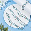 ARRICRAFT 4Pcs Alloy Tortoise Charm Double Layer Multi-strand Anklet AJEW-AR0001-67-4