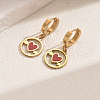 Stainless Steel Flat Round with Hollow Heart Hoop Earrings Daily Holiday Accessories OM1741-2-5