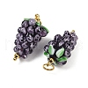 304 Stainless Steel with Handmade Lampwork Pendants STAS-Q352-02G-D-2
