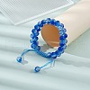 Sparkling Round Glass Braided Bead Bracelet BJEW-SW00082-20-3