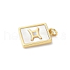 Brass Pave Natural White Shell Pendants KK-S522-09G-2
