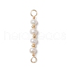 Natural Cultured Freshwater Pearl Potato Beaded Connector Charms PALLOY-JF03702-1