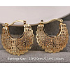 Flower Brass Hoop Earrings FS-WGED0F1-03-1