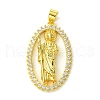Brass Micro Pave Clear Cubic Zirconia Pendants KK-H472-42A-G-1