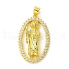 Brass Micro Pave Clear Cubic Zirconia Pendants KK-H472-42A-G-1