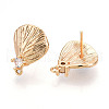 Brass with Clear Cubic Zirconia Stud Earring Findings KK-G491-57B-G-2