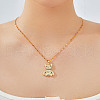 Elegant Brqass Full Clear Cubic Zirconia Mini Bear Pendant Necklaces WF3918-2