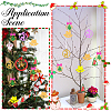 SUNNYCLUE 4 Sets 4 Styles Christmas Unfinished Wood Pendant Decorations WOOD-SC0001-87-5