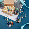 SUPERFINDINGS 4Pcs 2 Style Natural Mixed Stone Keychains KEYC-FH0001-13-5