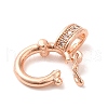 Brass Micro Pave Clear Cubic Zirconia Twister Clasps KK-Q772-14RG-3