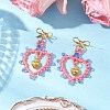 Glass Seed Beads Dangle Stud Earrings EJEW-MZ00396-05-1
