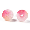 Frosted Baking Painted Crackle Glass Beads with Glitter Powder X1-DGLA-T004-01H-2