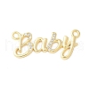 Brass Micro Pave Clear Cubic Zirconia Links KK-D357-03E-G-1
