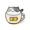 Coffee Cup Cat Enamel Pin JEWB-H009-01EB-12-1