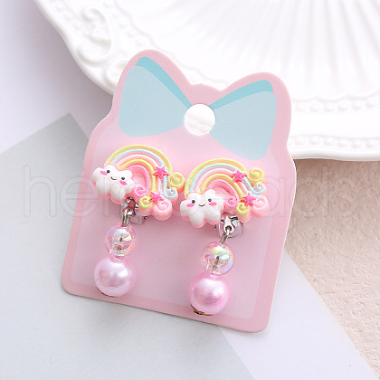 Alloy Plastic Clip-on Earrings for Kid WG21FF0-16-1
