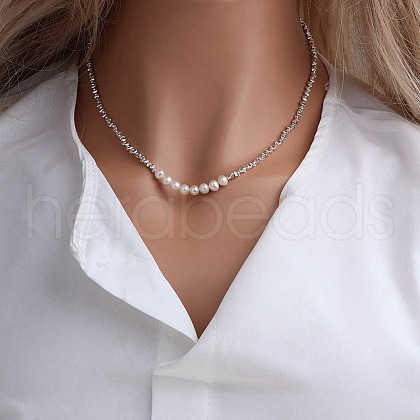 Mother's Day Jewellery Natural Freshwater Pearl Necklaces PW-WG78554-07-1