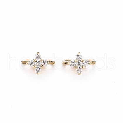 Brass Micro Pave Clear Cubic Zirconia Connector Charms KK-S356-714-1