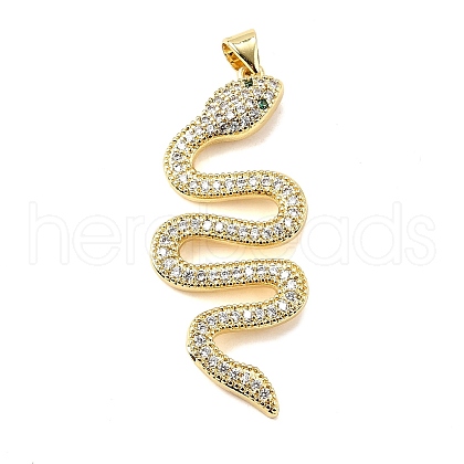 Brass Micro Pave Cubic Zirconia Pendants ZIRC-G165-10G-1-1
