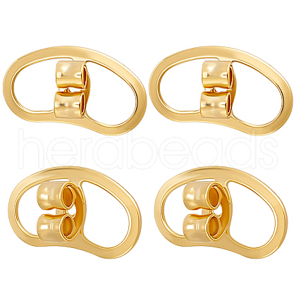 Beebeecraft 12Pcs Brass Earring Nuts KK-BBC0016-32-1