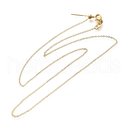 Stainless Steel Cable Chain Adjustable Slider Necklaces for Men Women NJEW-G160-01G-1