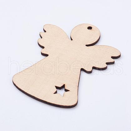 Undyed Wood Blank Tag Big Pendants WOOD-P010-02B-1