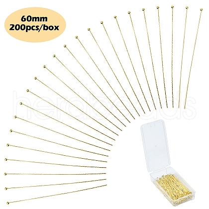 Brass Ball Head Pins KK-YW0002-25B-G-1