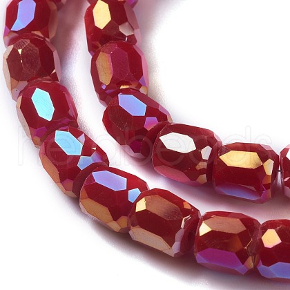 Electroplate Opaque Glass Beads GLAA-F108-10A-02-1