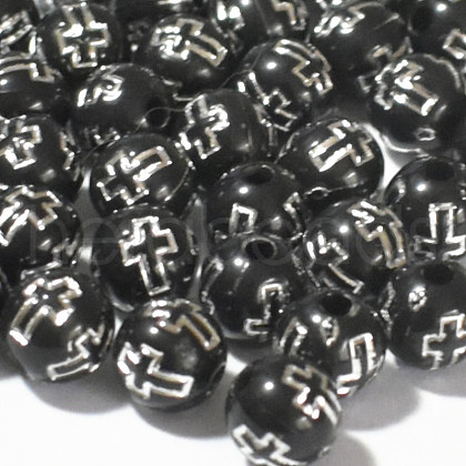 Plating Acrylic Beads RELI-PW0001-090G-1