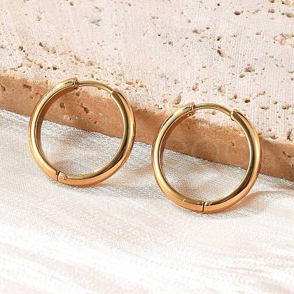 201 Stainless Steel Hoop Earrings EJEW-P304-15B-G-1