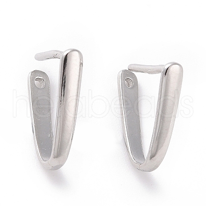 Anti-Tarnish Rhodium Plated 925 Sterling Silver Ice Pick Pinch Bails STER-D035-23P-01-1