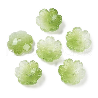 Transparent Spray Paint Glass Beads GLAA-H035-04E-1