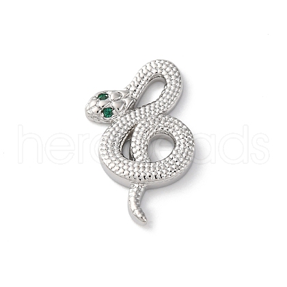 Brass Pave Clear Cubic Zirconia Pendants KK-V016-16P-1
