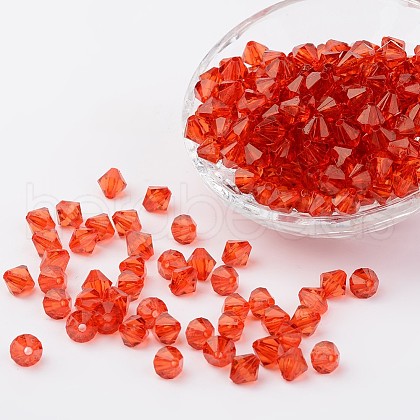 Faceted Bicone Transparent Acrylic Beads DBB3mm-84-1