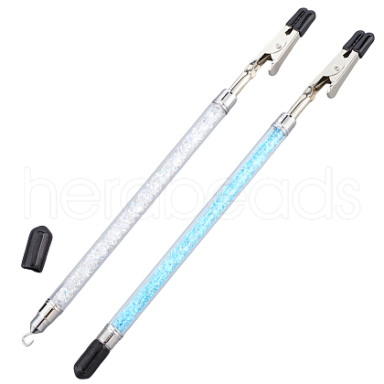SUNNYCLUE 2Pcs Iron and PVC and Acrylic Alligator Memo Clips FIND-SC0011-26B-1