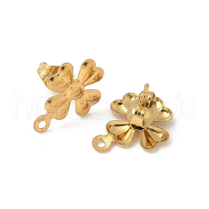 304 Stainless Steel Stud Earring Finding STAS-V015-28G-1